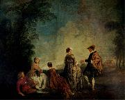 WATTEAU, Antoine An Embarrassing Proposal oil painting on canvas